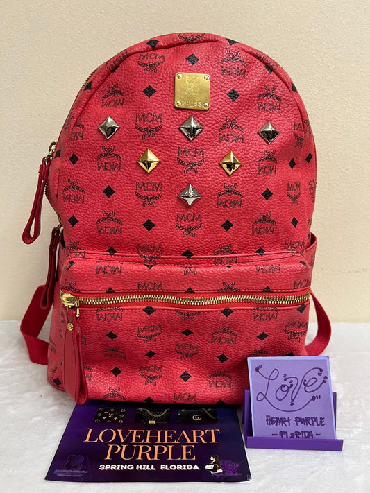 MCM RED BAGPACK LTD