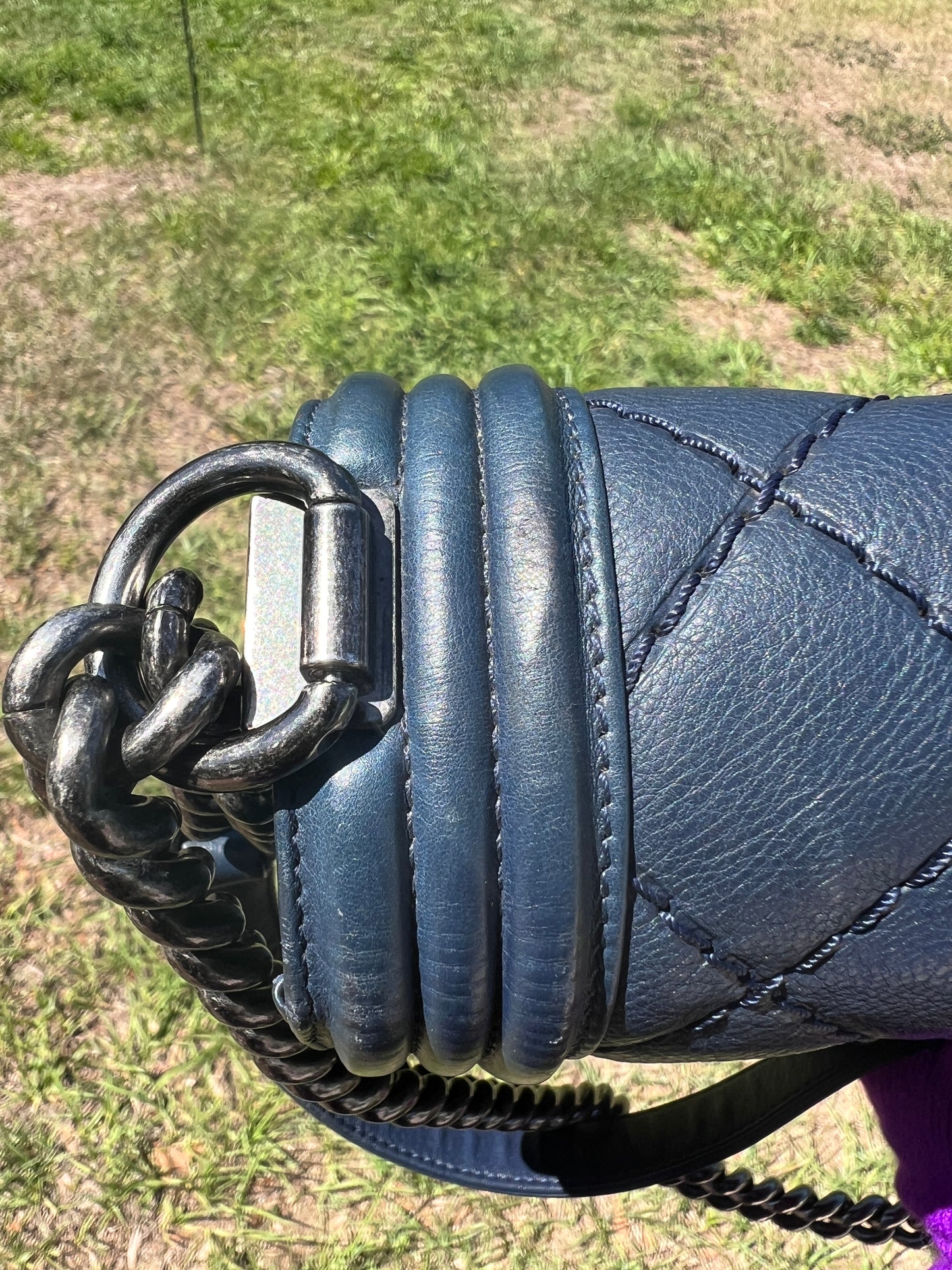 BOY FLAP CALFSKIN MEDIUM NM NAVY