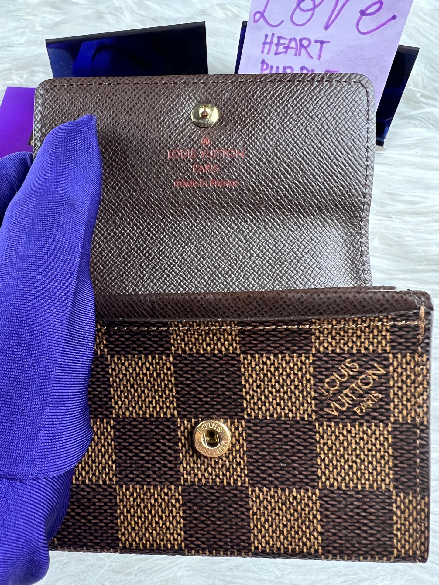 CARD HOLDER SNAP DAMIER EBENE