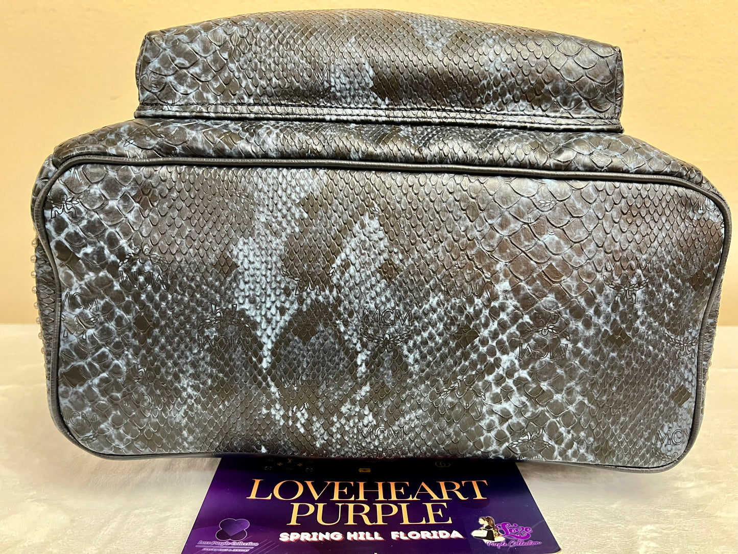 MCM BAGPACK SNAKESKIN LIMITED EDITION BLUE