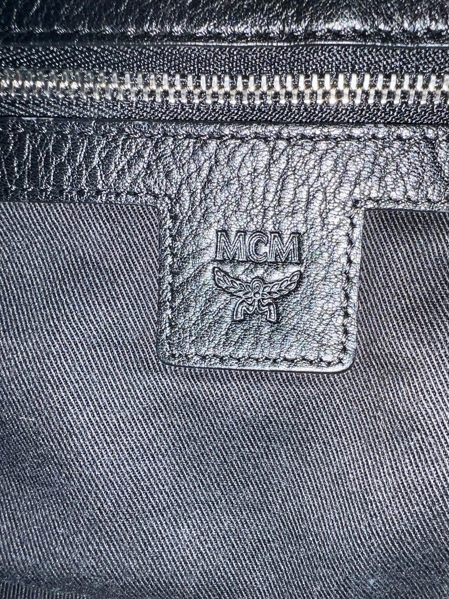 MCM EMBOSSED BLACK 2WAY