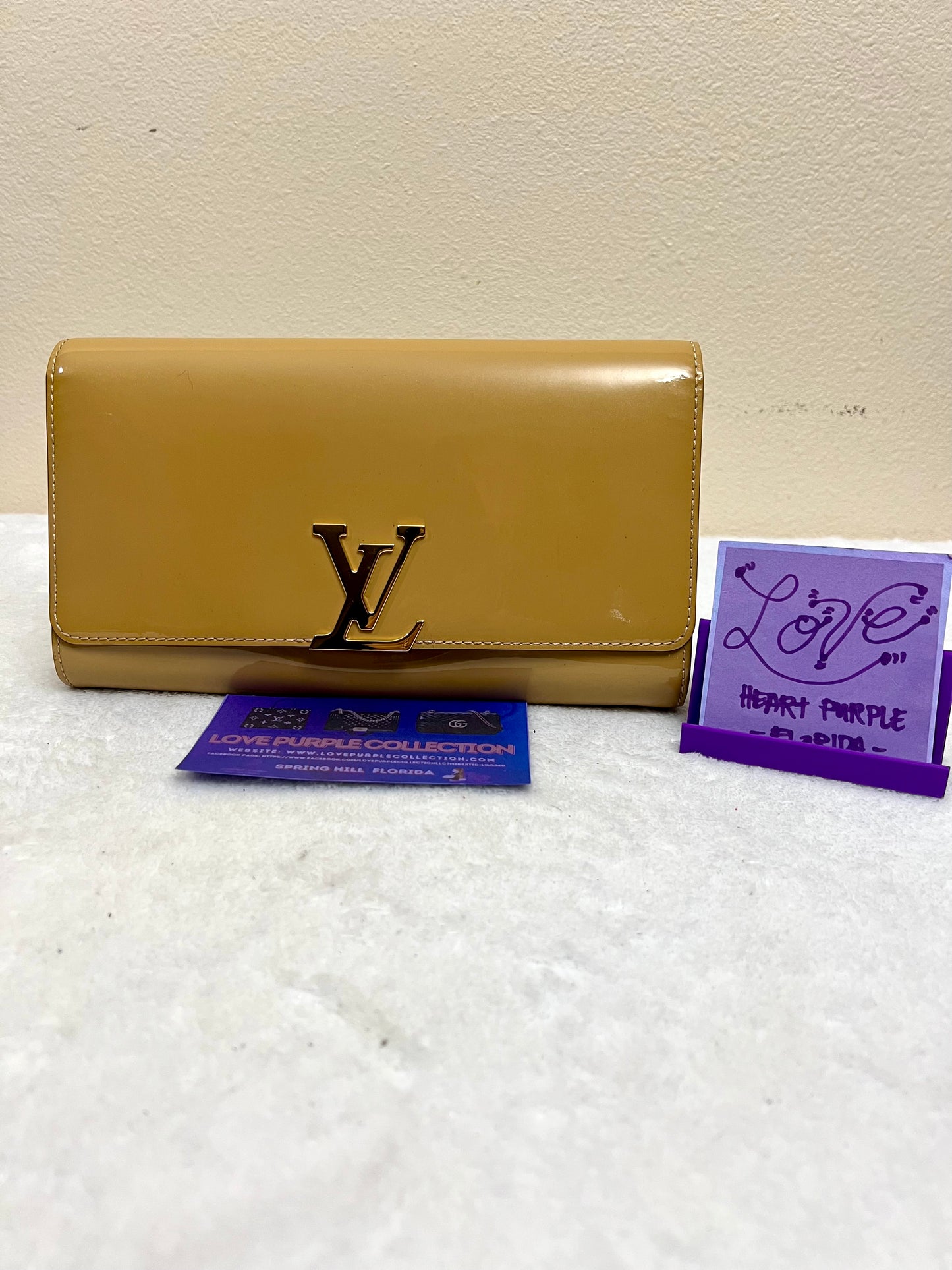 LOUISE CLUTCH VERNIS YELLOW