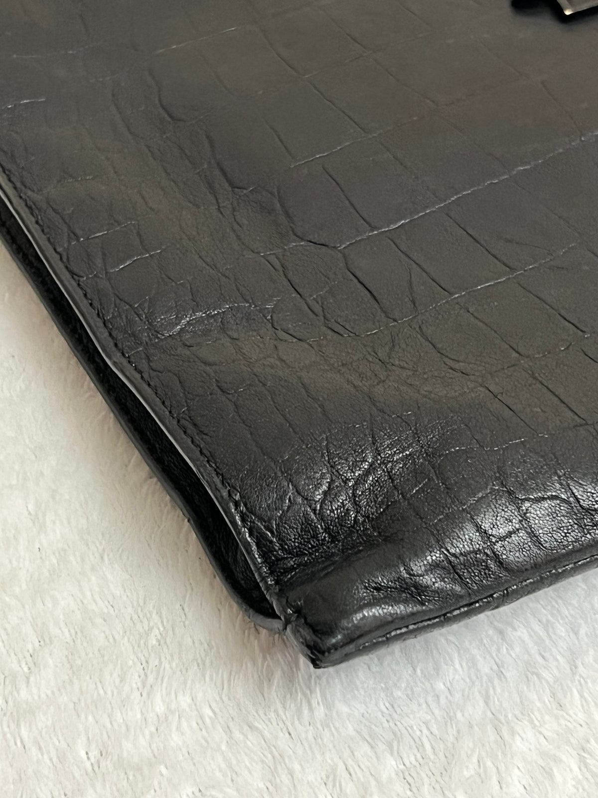 YSL CROC CLUTCH