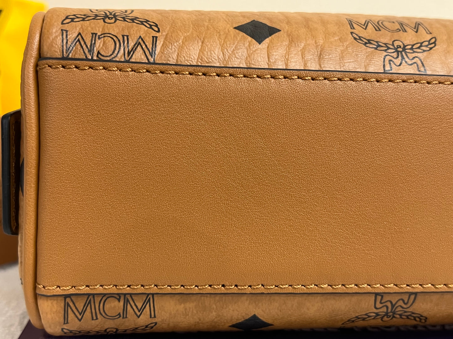 MCM MINI BOSTON COGNAC