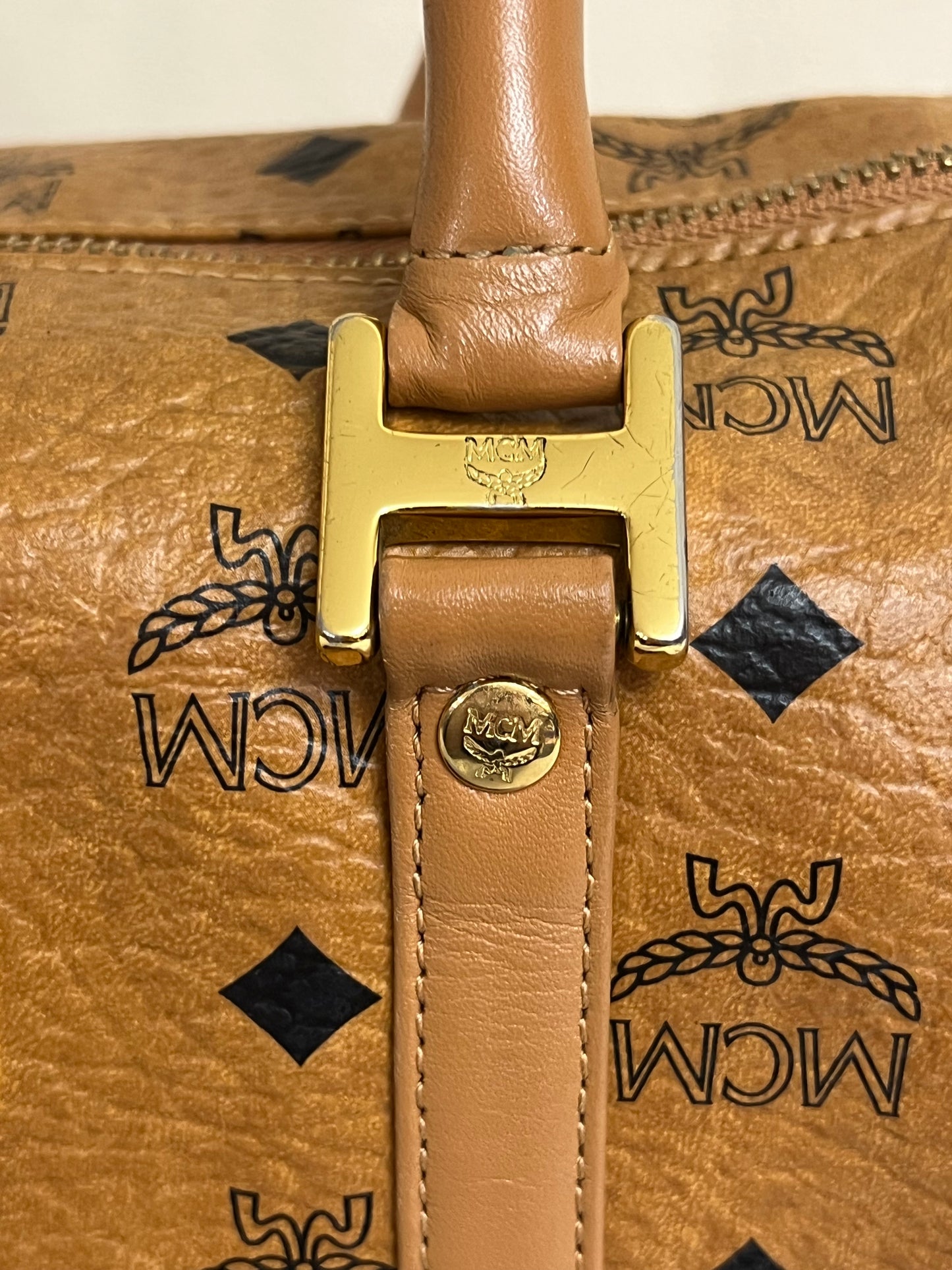 MCM COGNAC BOSTON 20 w/ STRAP