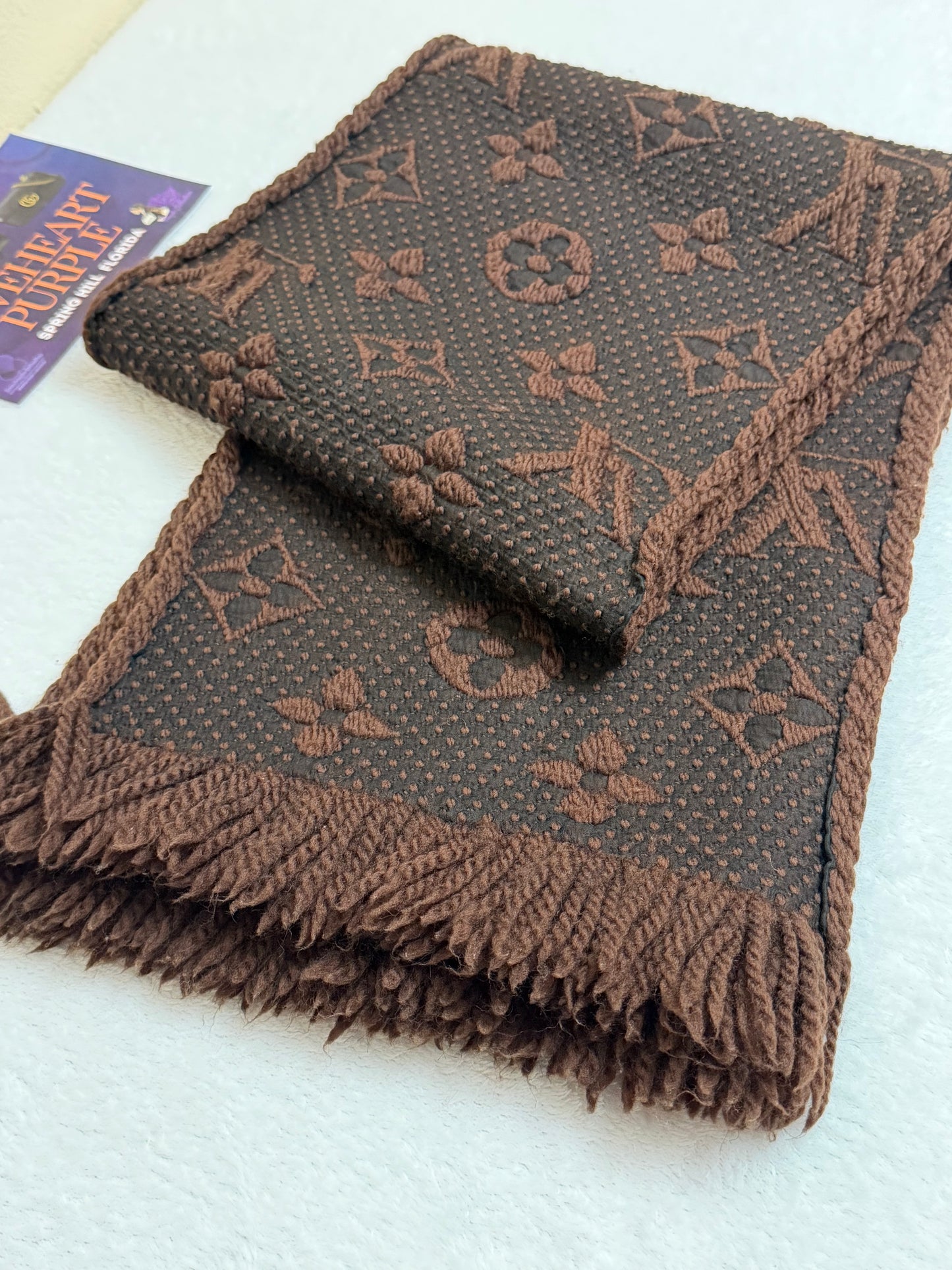 LOGOMANIA SCARF BROWN