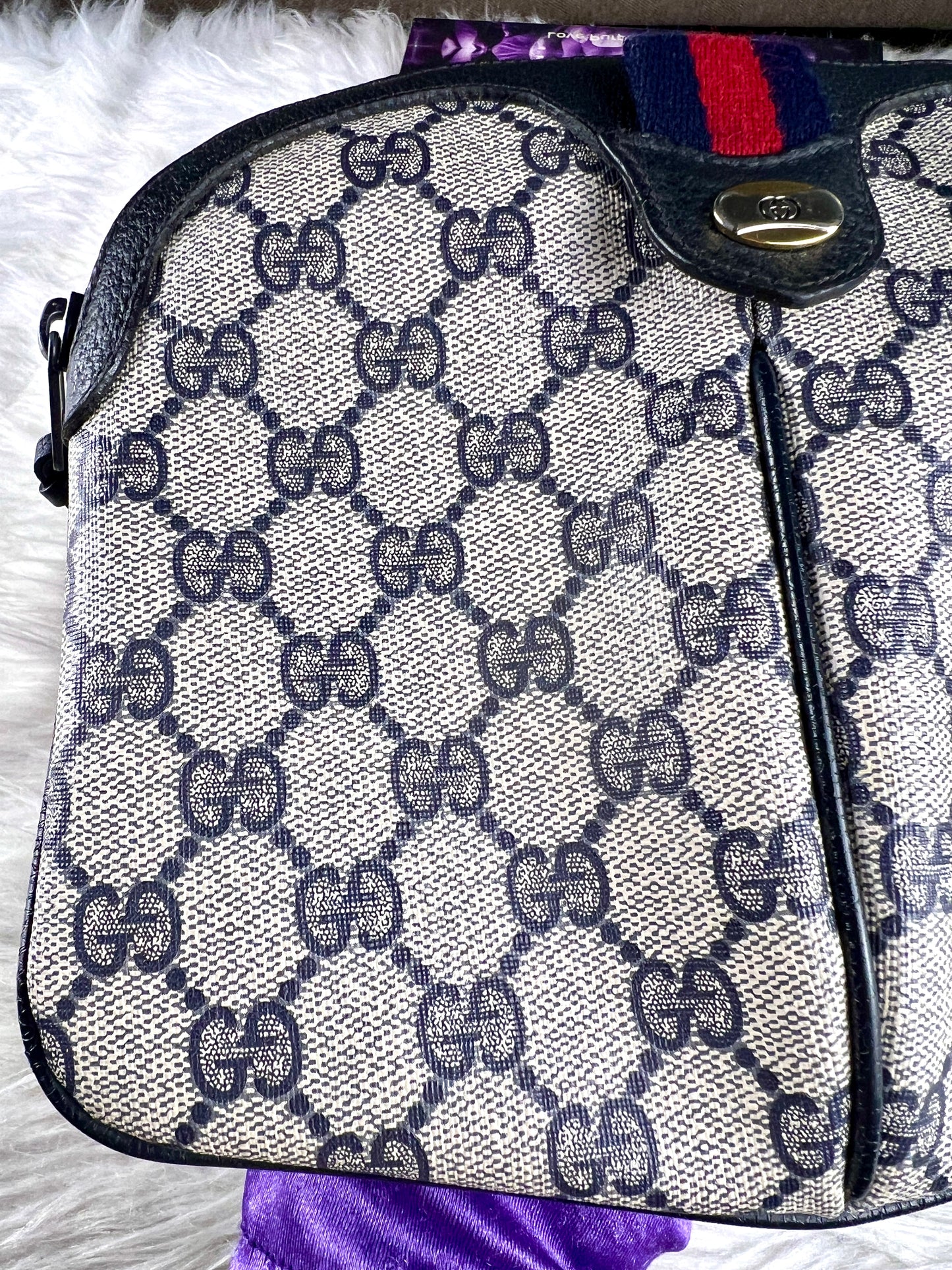 SUPREME NAVY SHERRYLINE VINTAGE CROSSBODY BAG