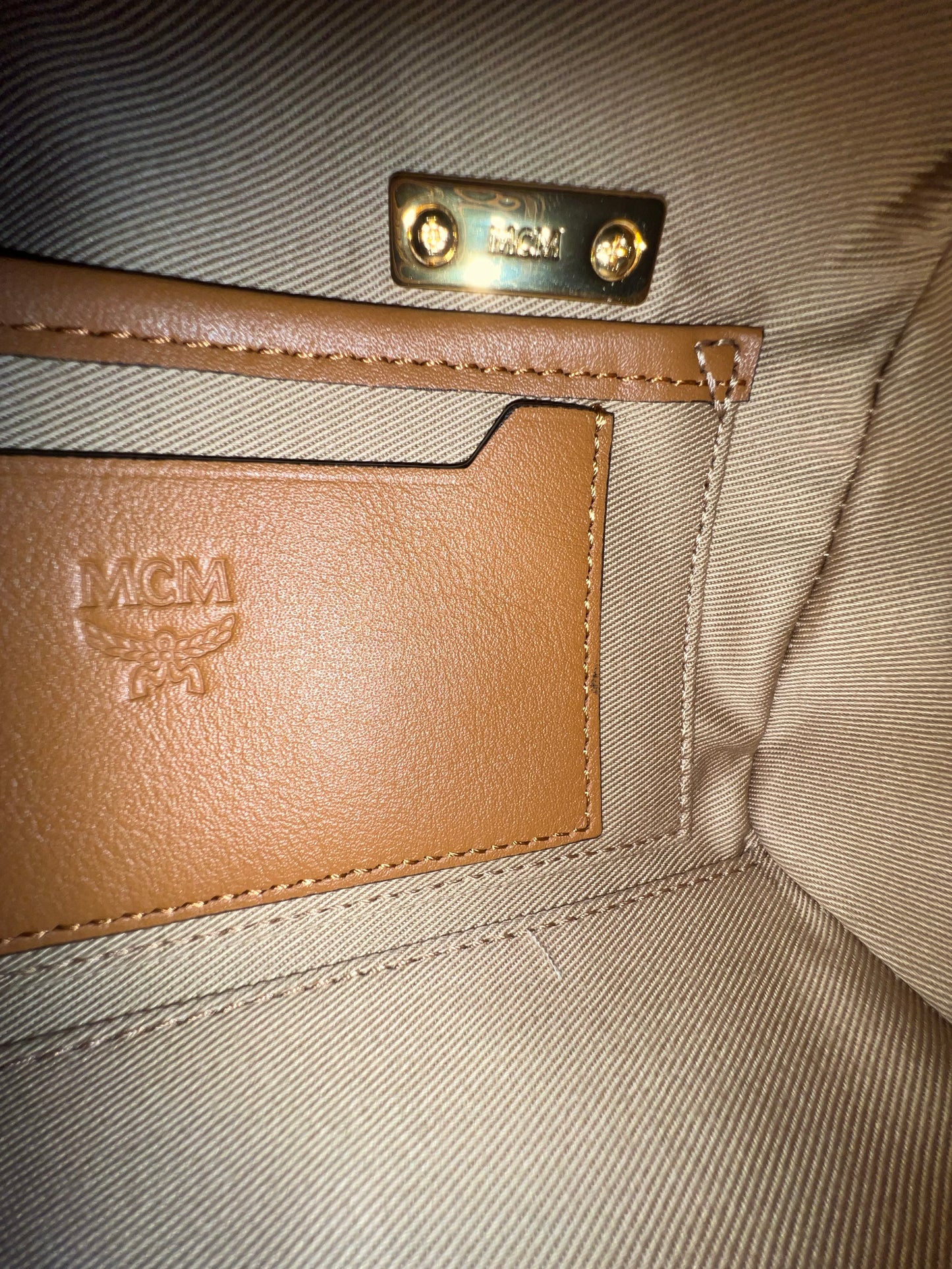 MCM MINI BOSTON COGNAC