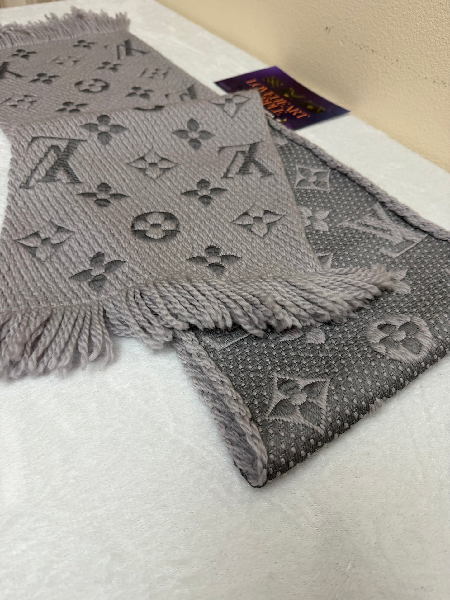 LOGOMANIA SCARF GRAYISH LILAC