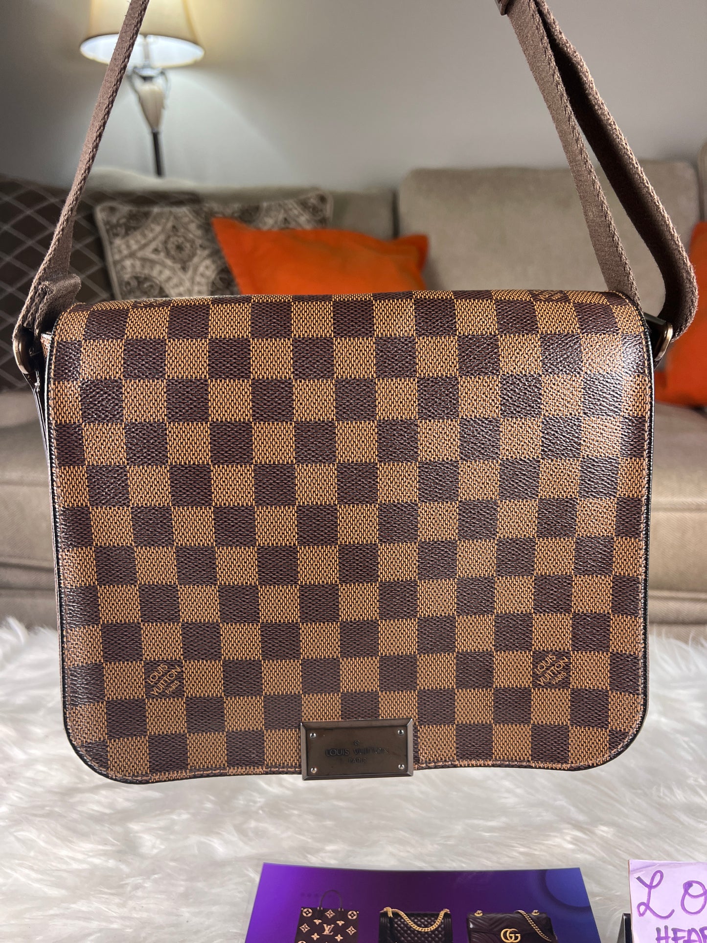 DISTRICT PM MESSENGER BAG DAMIER EBENE