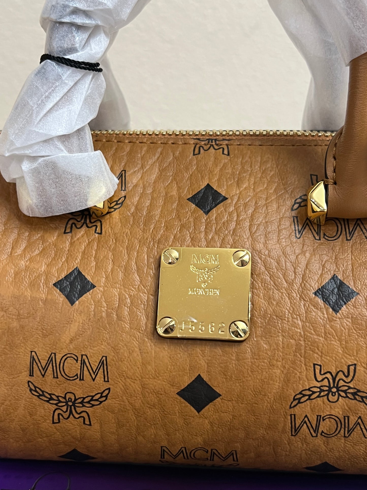 MCM MINI BOSTON COGNAC