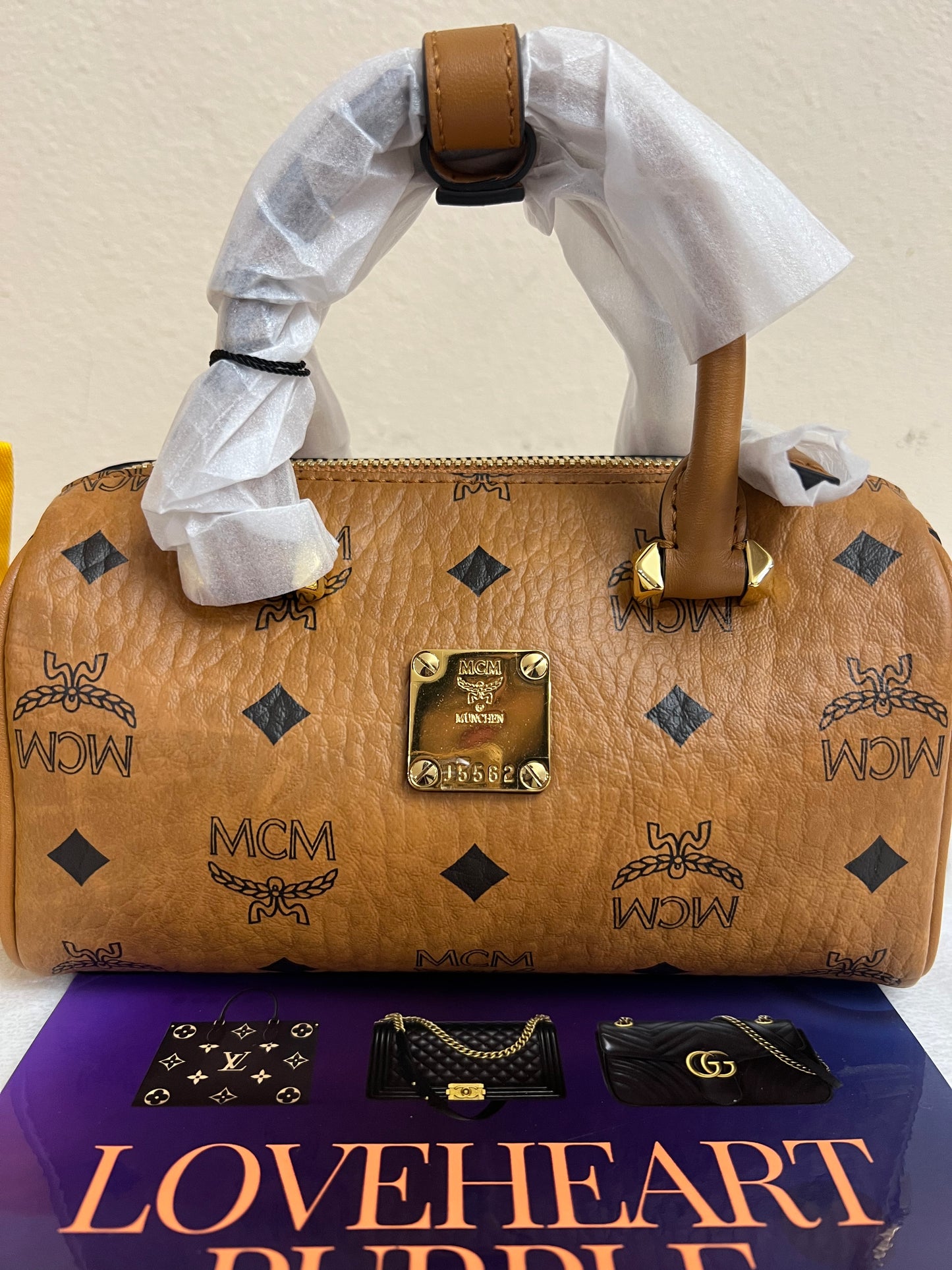 MCM MINI BOSTON COGNAC