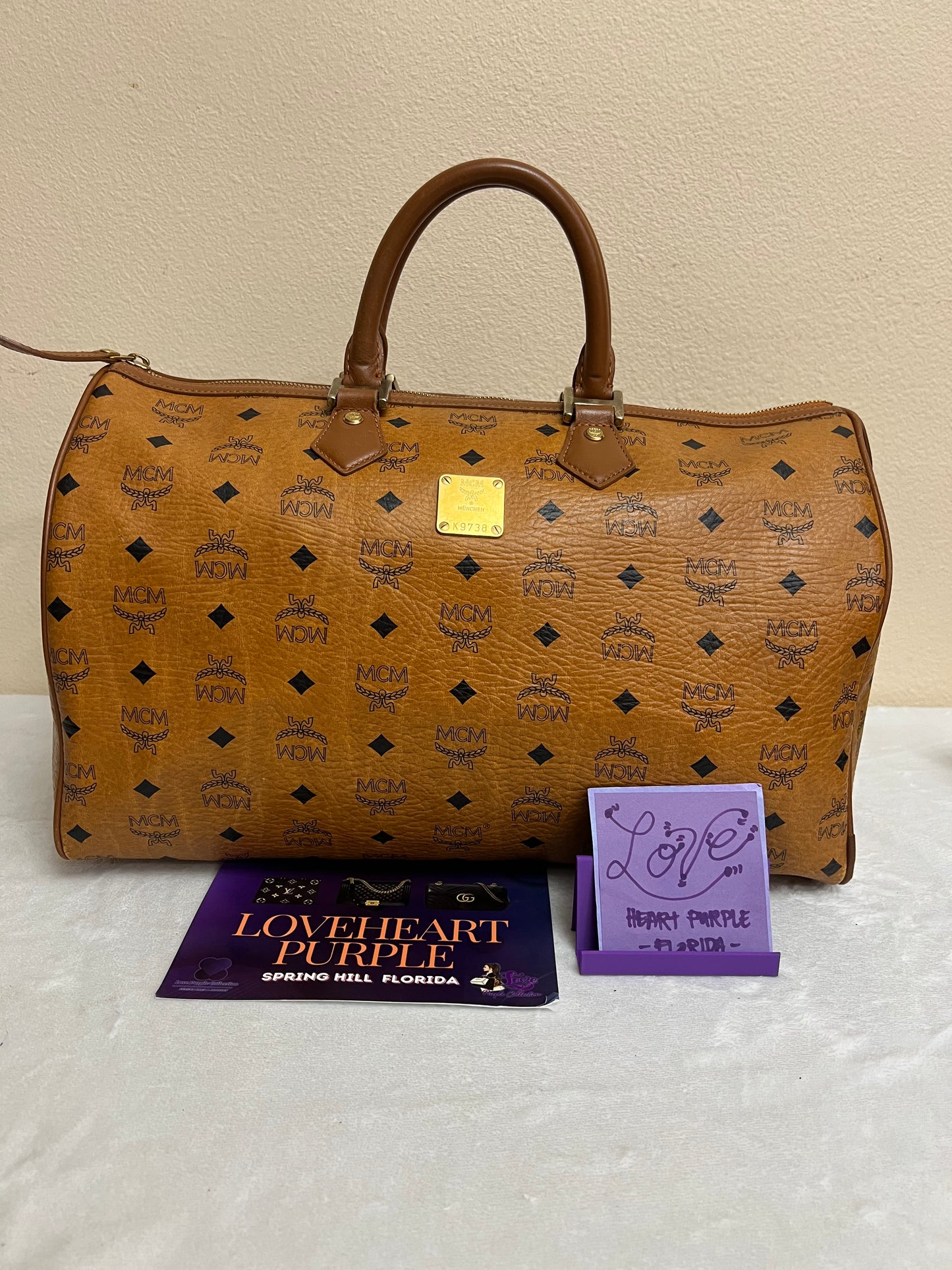 MCM DUFFLE 40 COGNAC