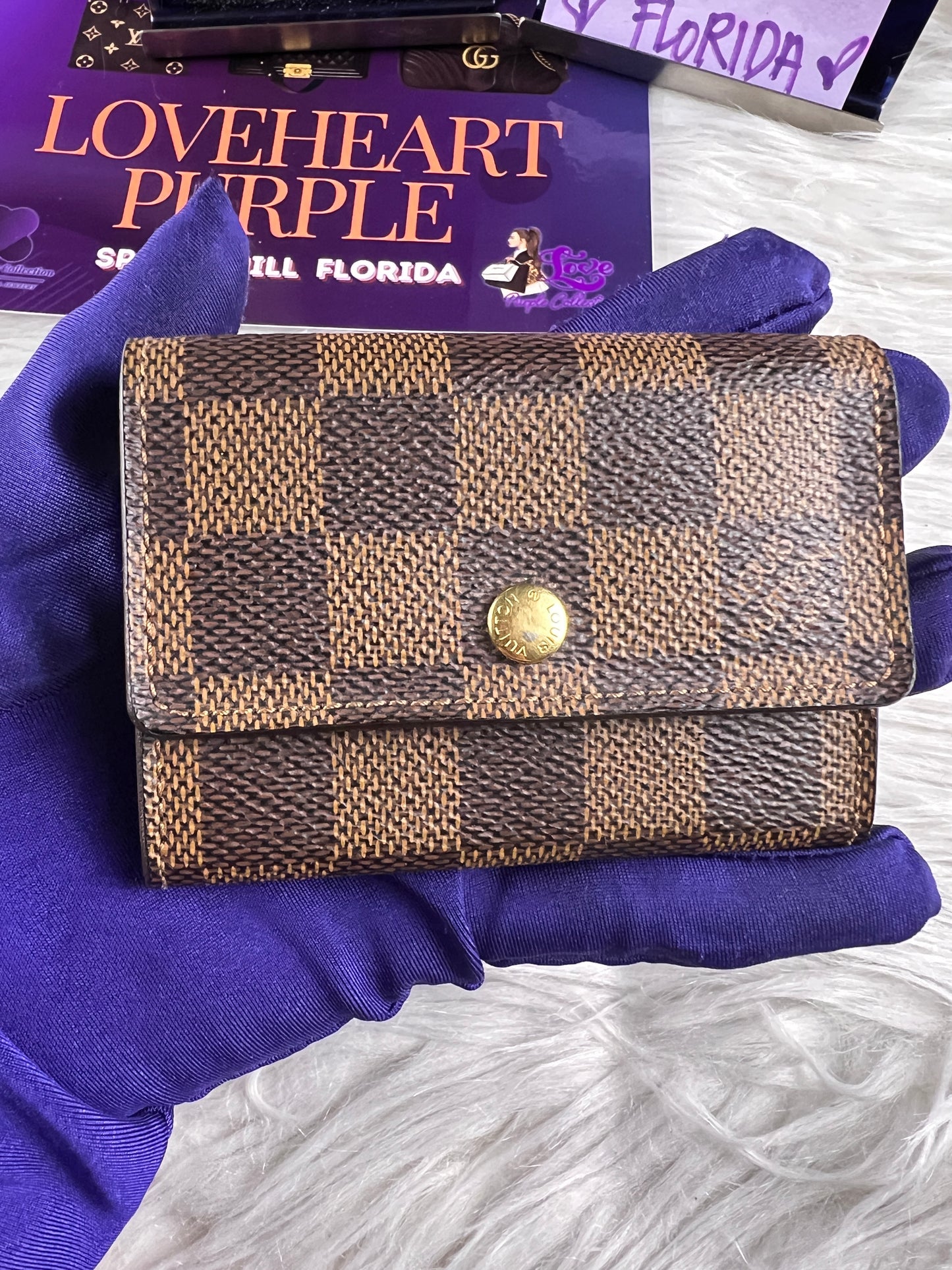 CARD HOLDER SNAP DAMIER EBENE