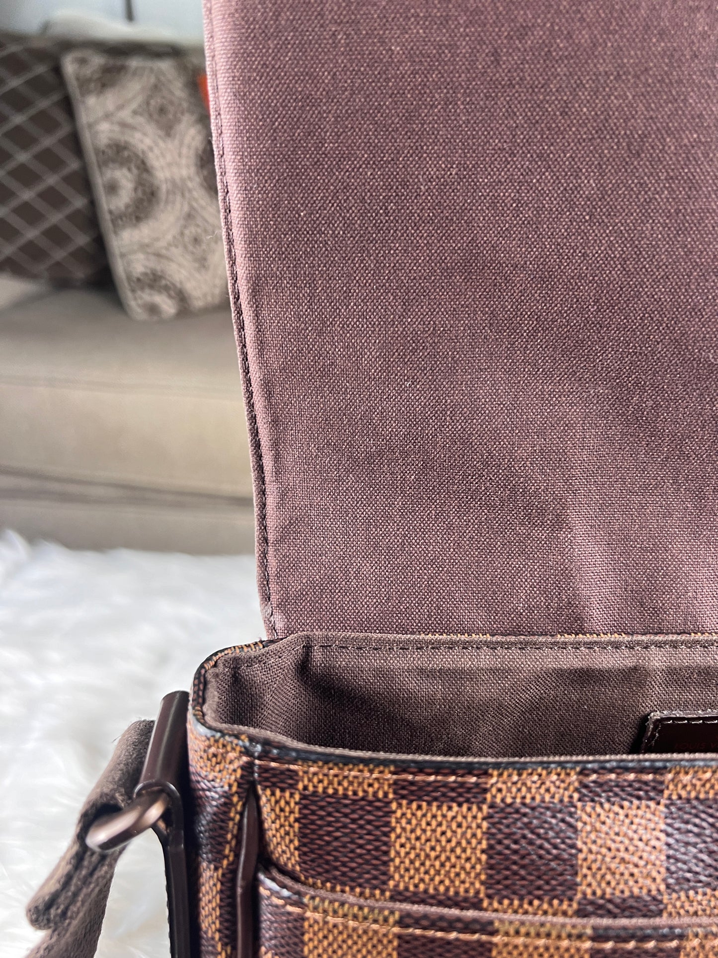 DISTRICT PM MESSENGER BAG DAMIER EBENE