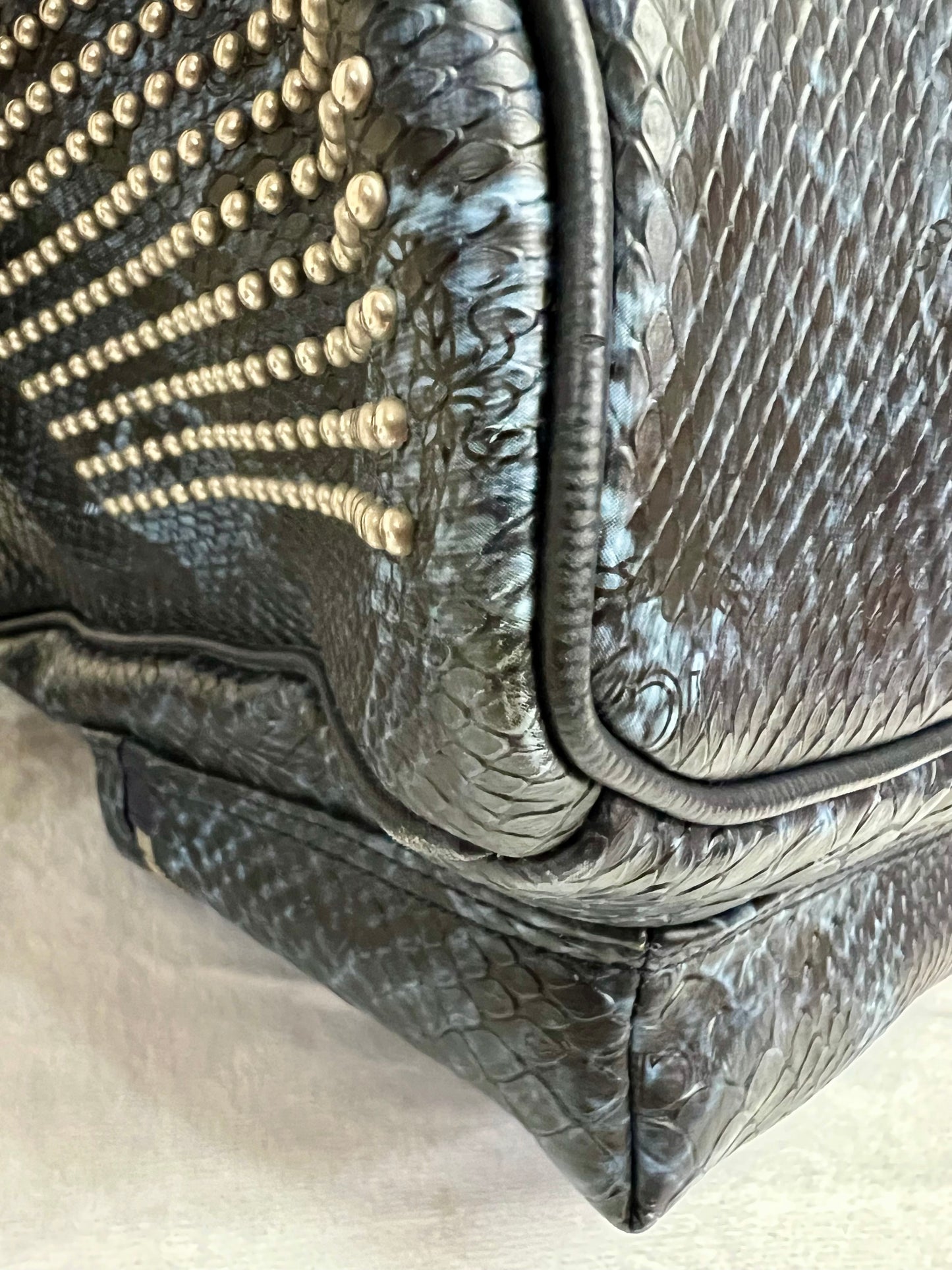 MCM BAGPACK SNAKESKIN LIMITED EDITION BLUE