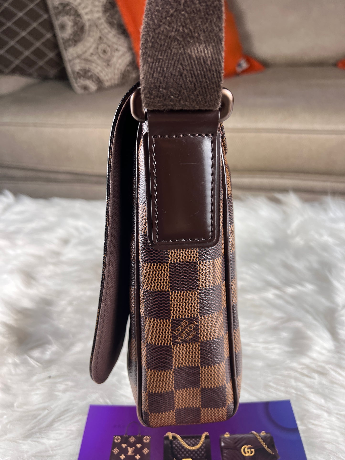 DISTRICT PM MESSENGER BAG DAMIER EBENE