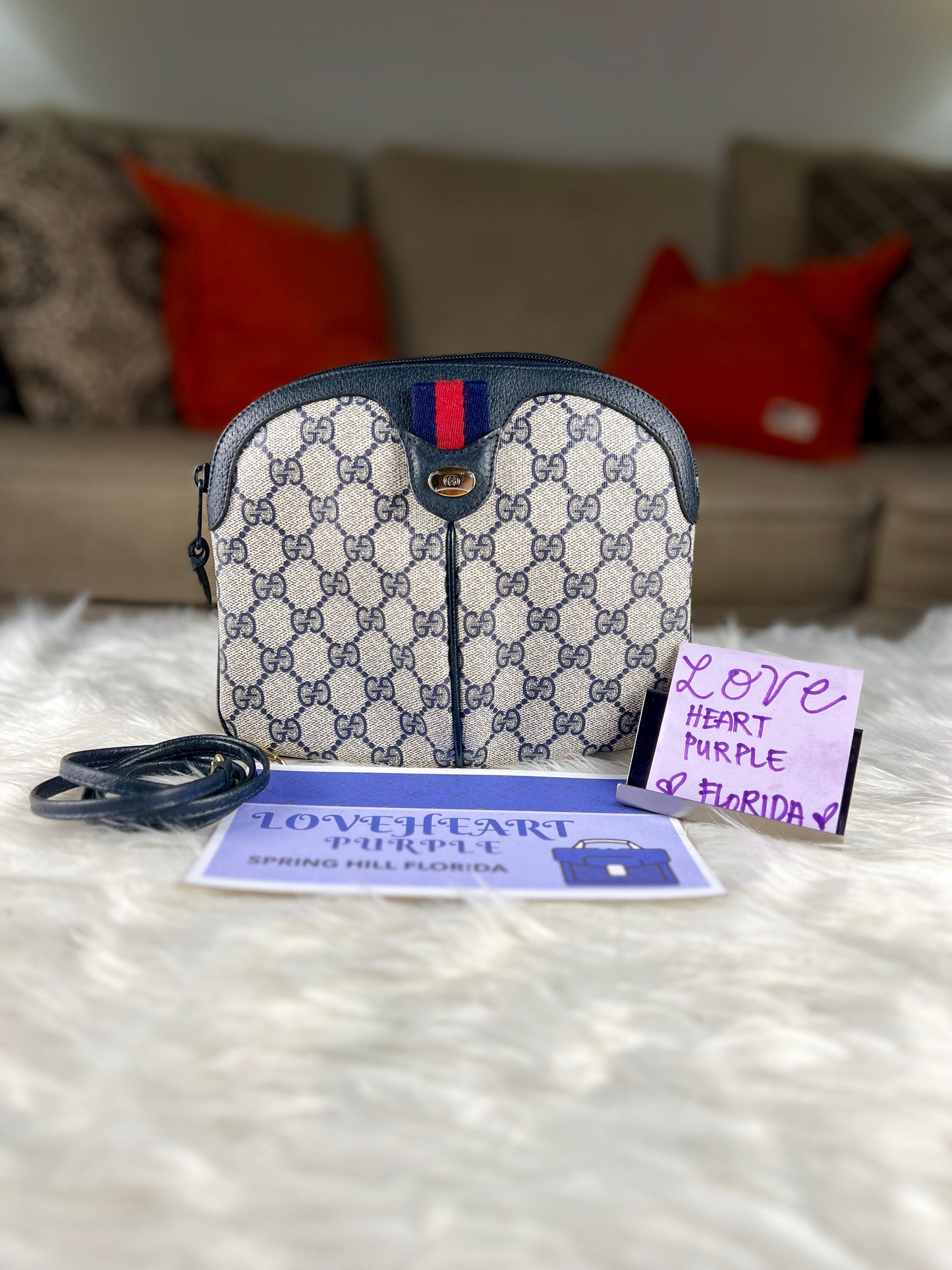 SUPREME NAVY SHERRYLINE VINTAGE CROSSBODY BAG