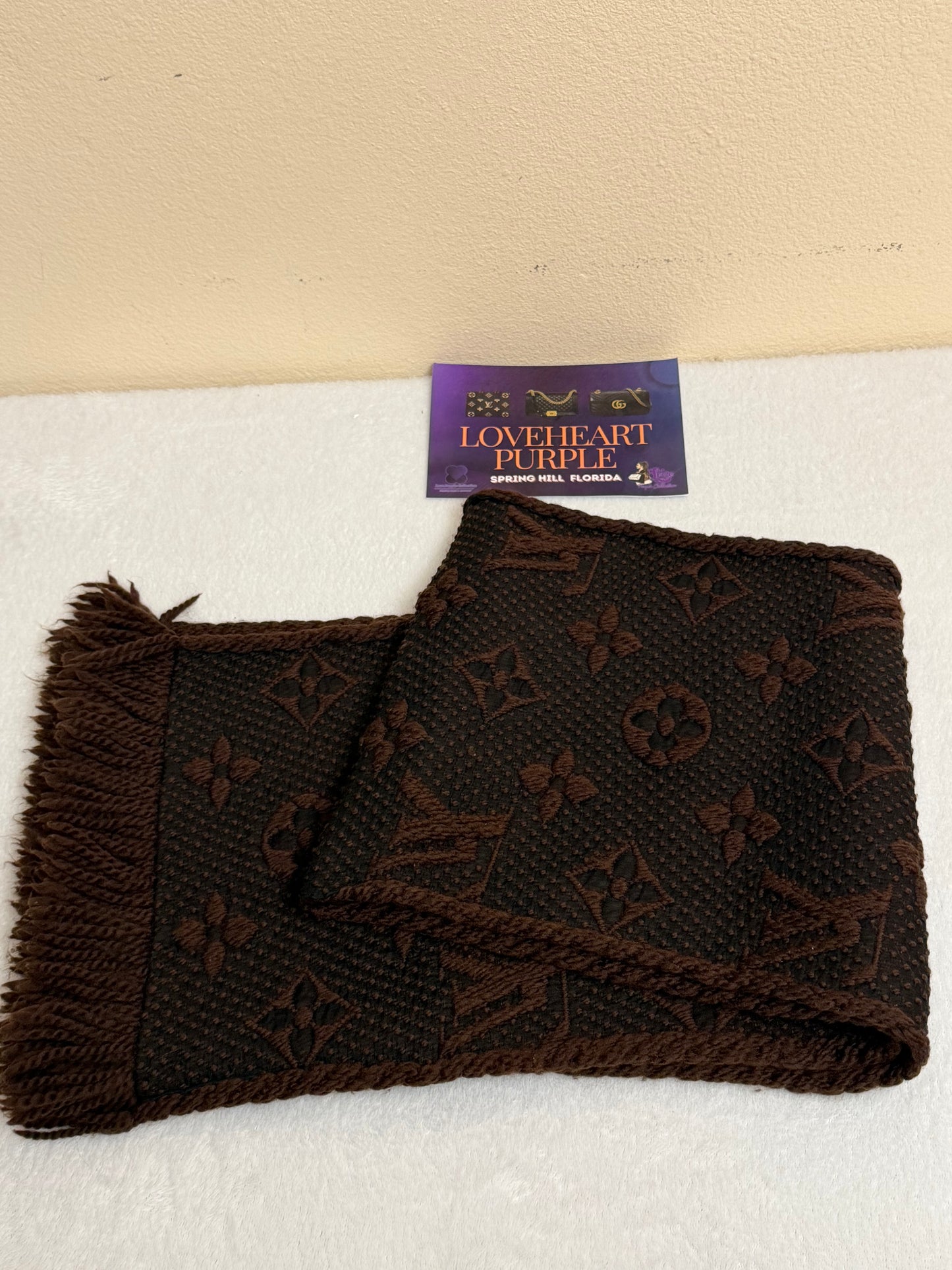 LOGOMANIA SCARF BROWN