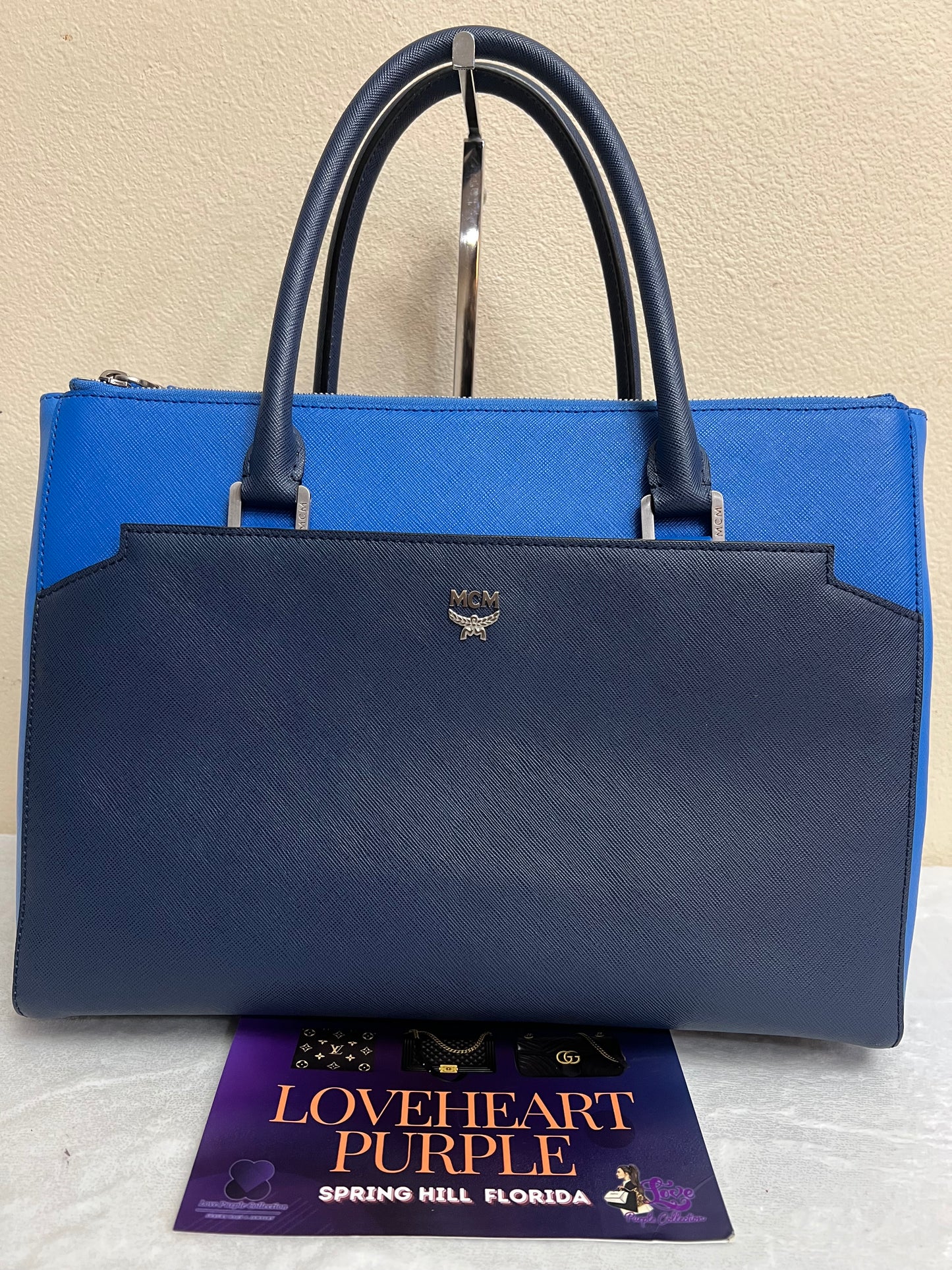 MCM SAFFIANO BLUE