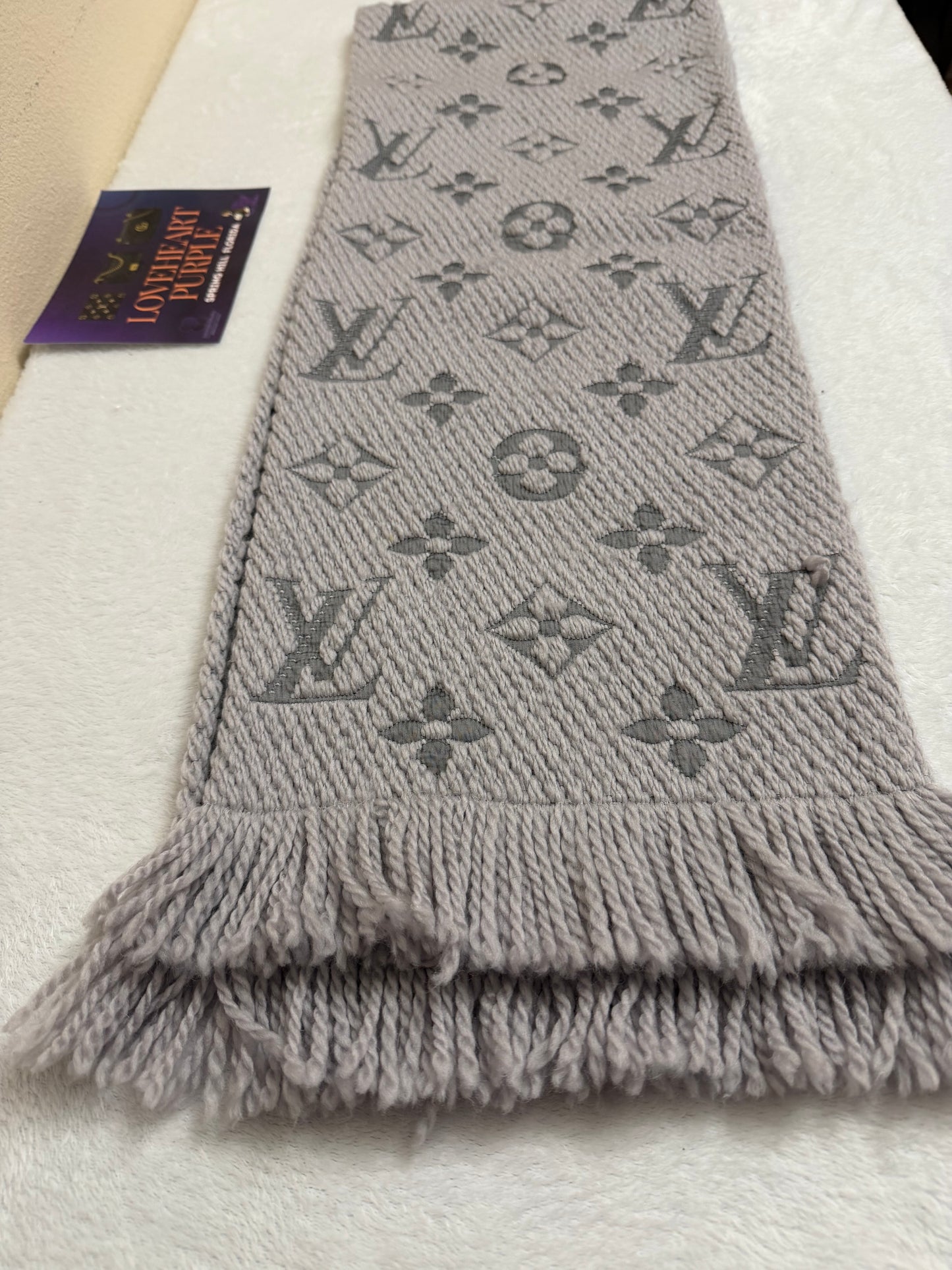 LOGOMANIA SCARF GRAYISH LILAC