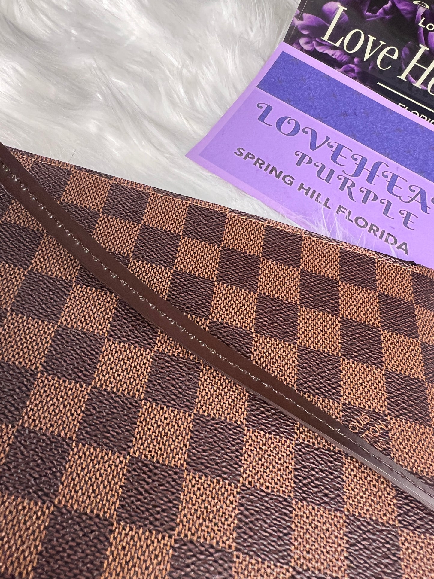 NEVERFULL POCHETTE MM DAMIER / RED INTERIOR