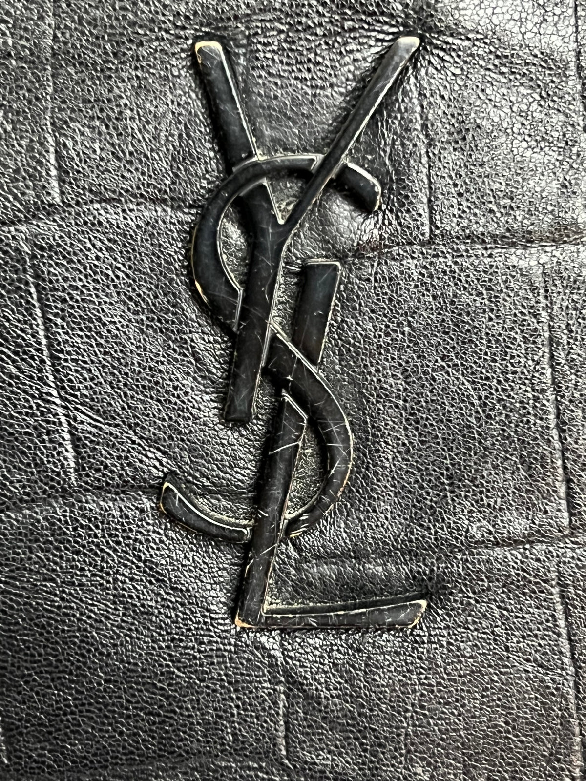 YSL CROC CLUTCH