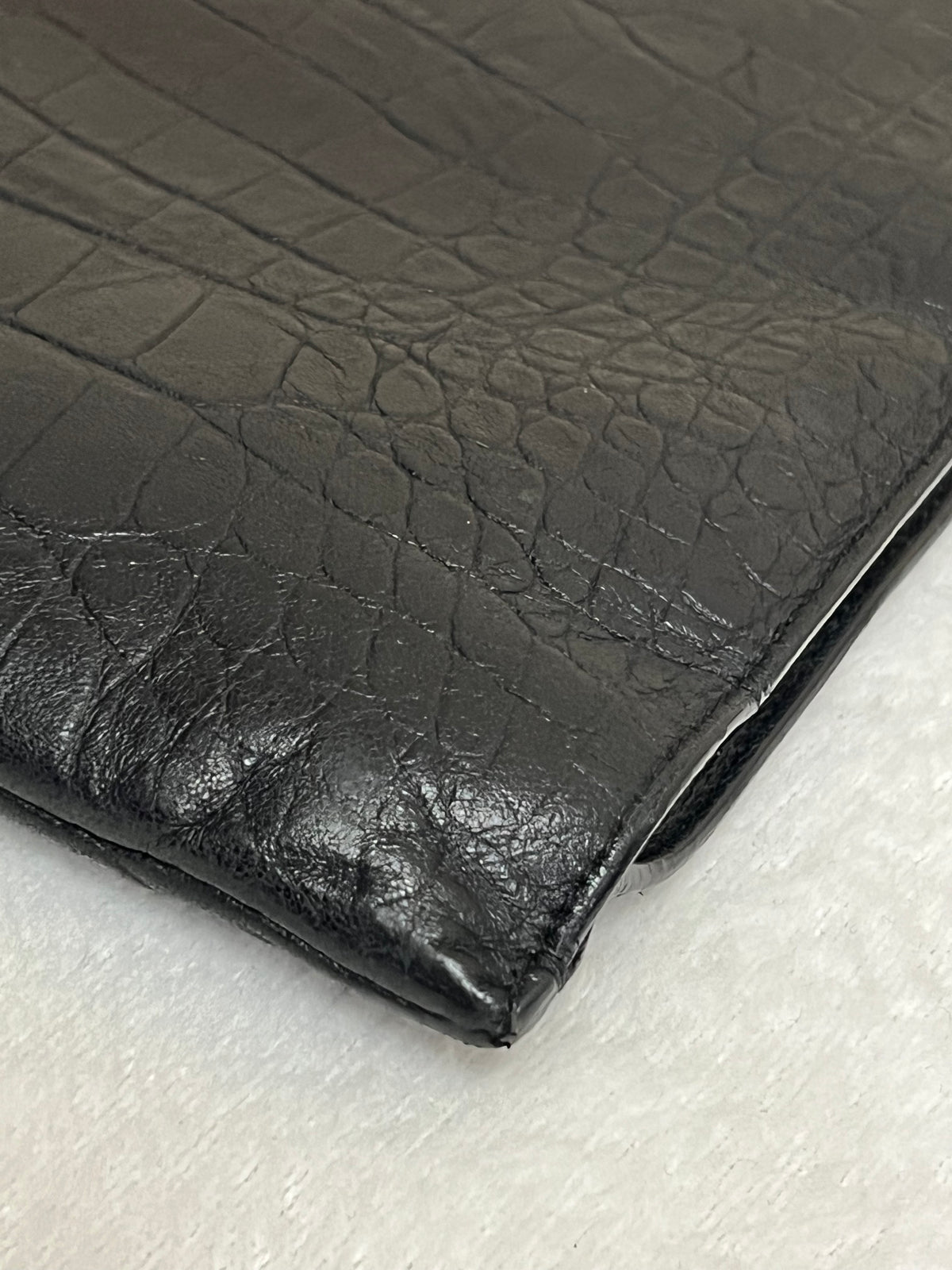 YSL CROC CLUTCH