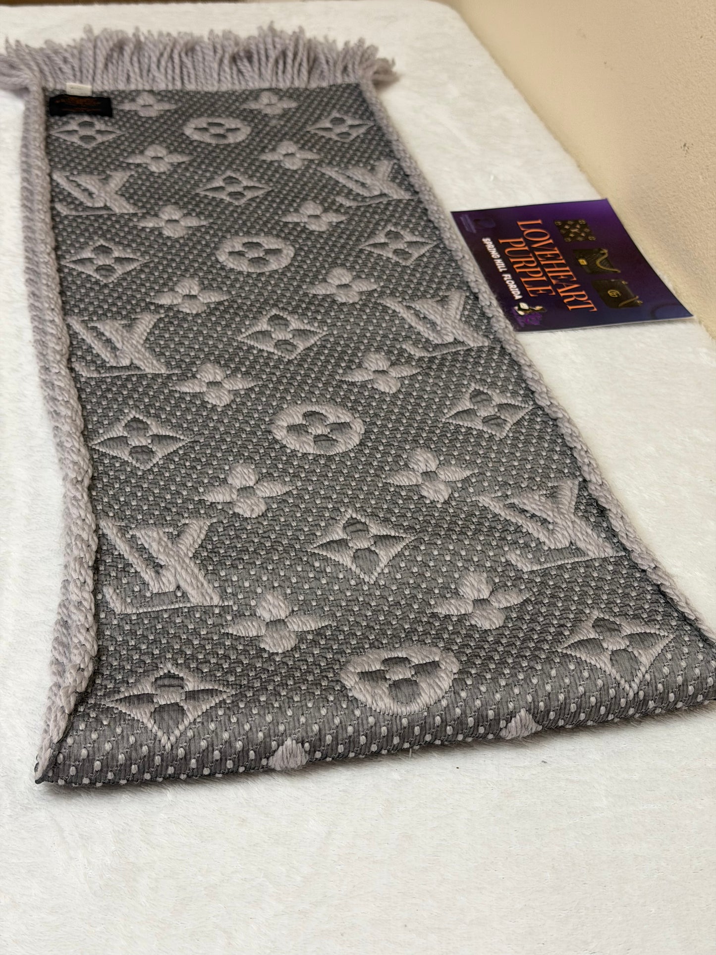 LOGOMANIA SCARF GRAYISH LILAC
