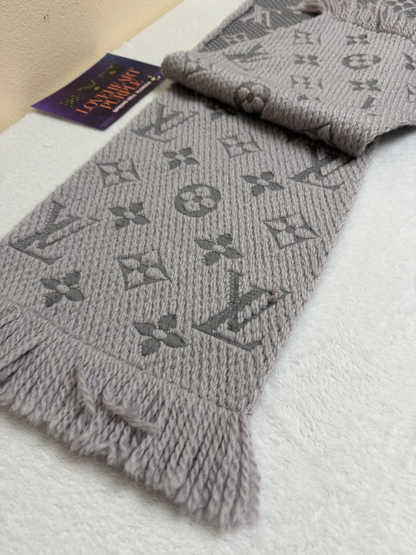 LOGOMANIA SCARF GRAYISH LILAC