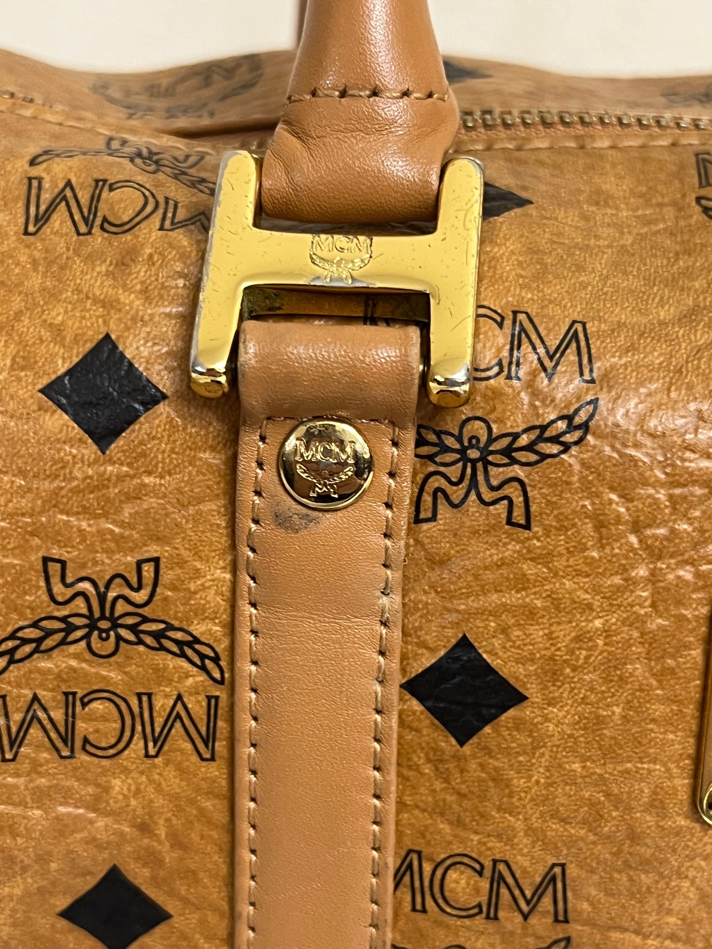 MCM COGNAC BOSTON 20 w/ STRAP