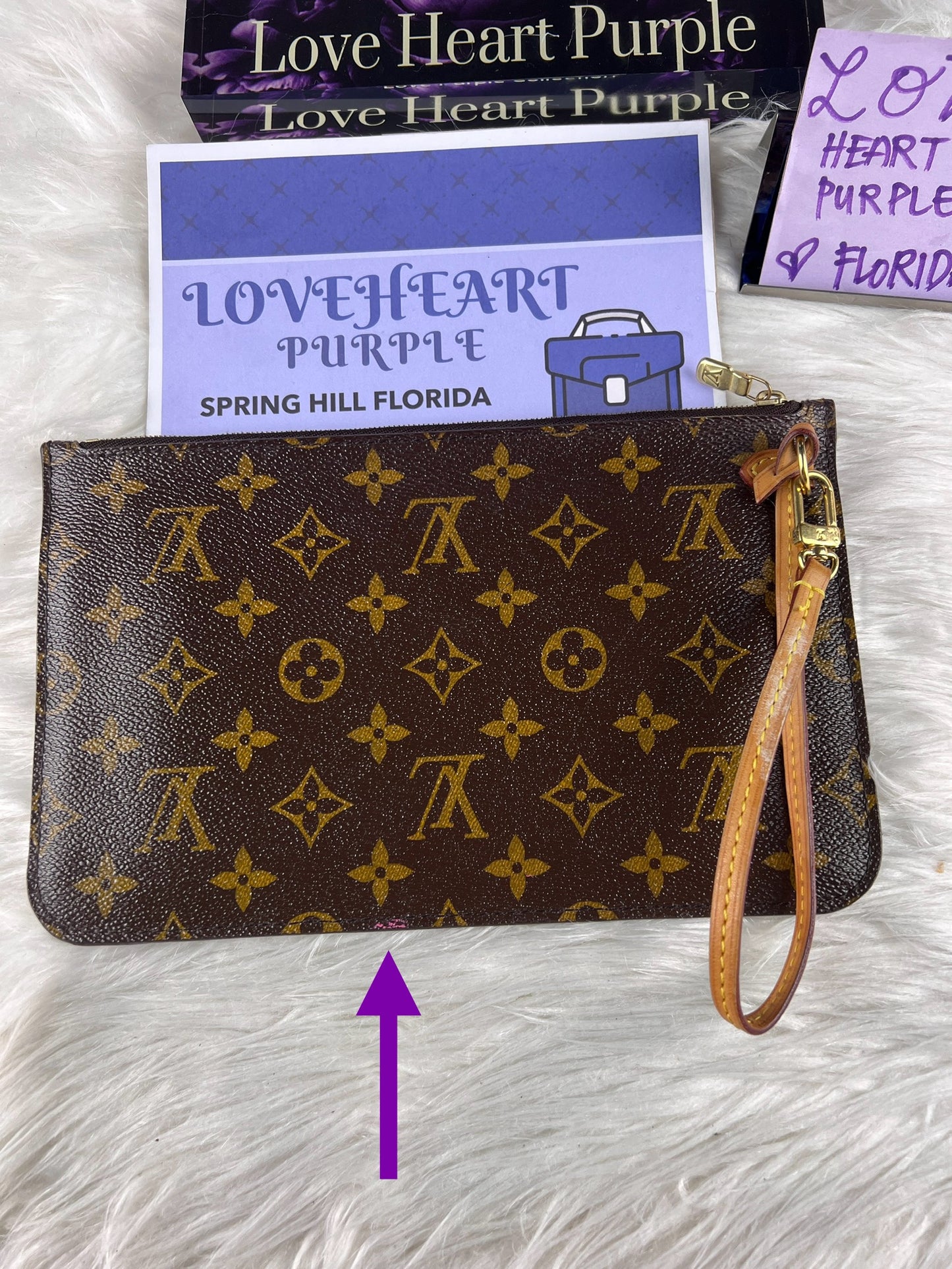 NEVERFULL POCHETTE MM MONO / MIMOSA YELLOW INTERIOR