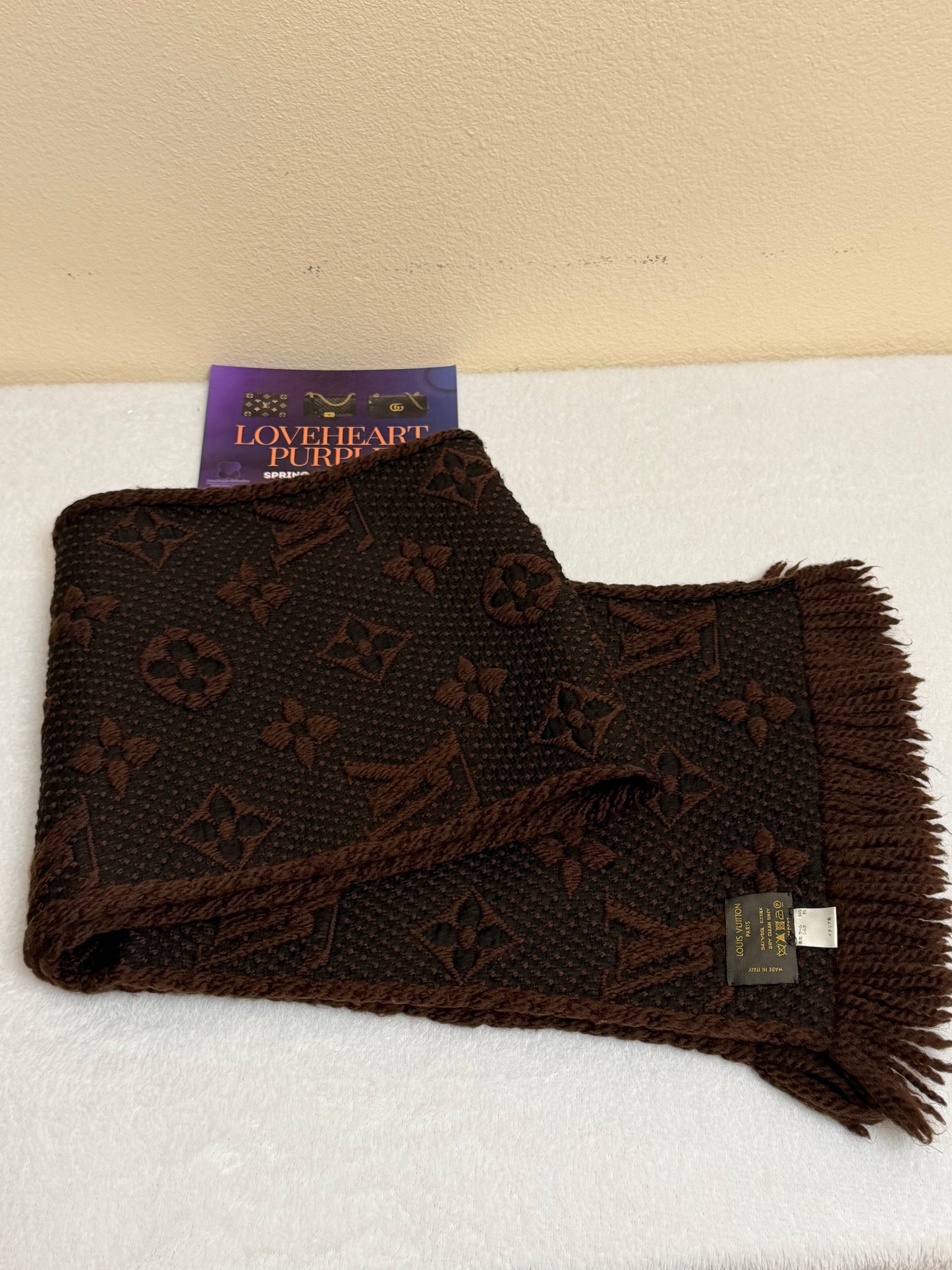 LOGOMANIA SCARF BROWN