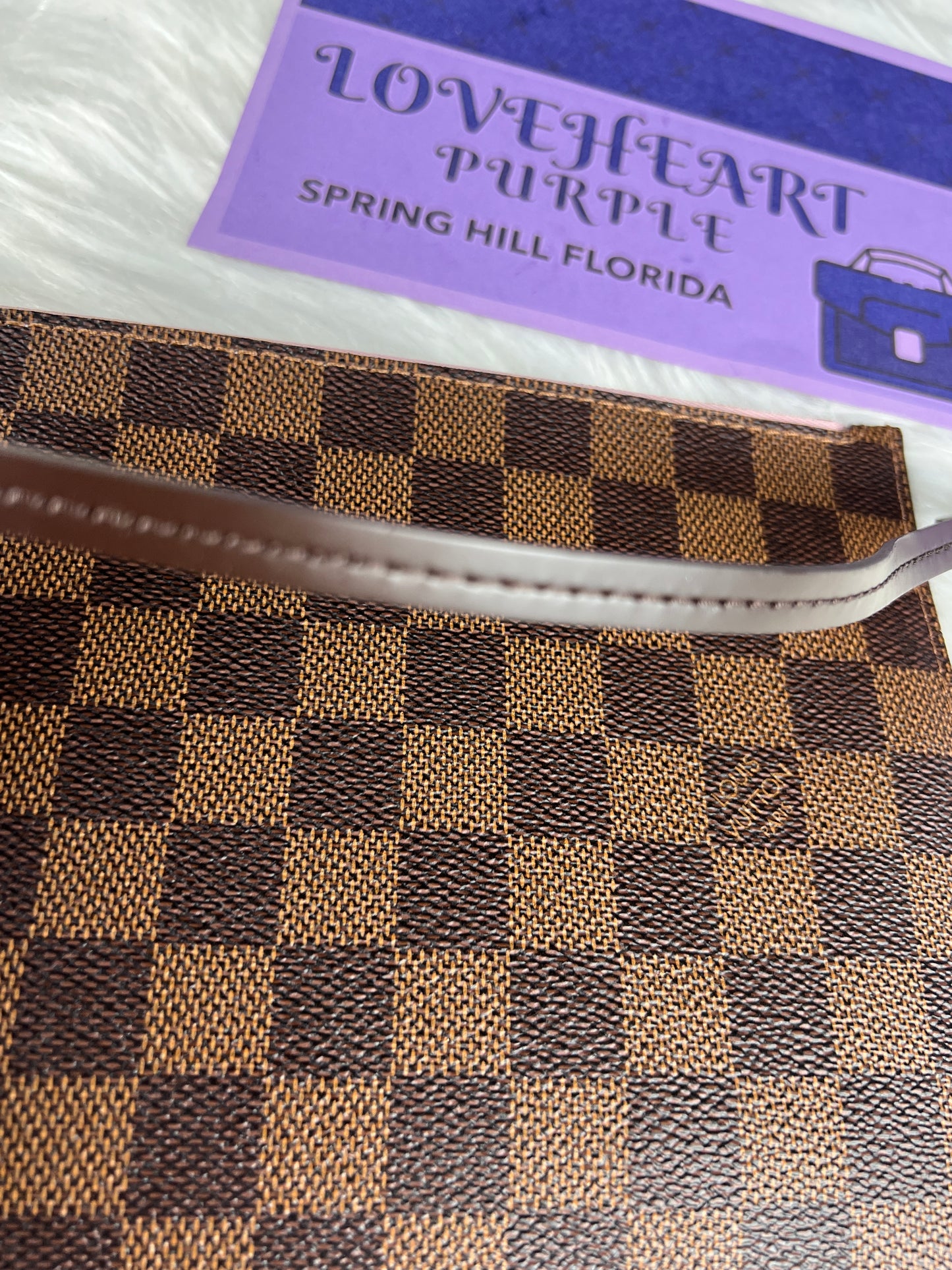 NEVERFULL POCHETTE MM DAMIER / LIGHT PINK INTERIOR