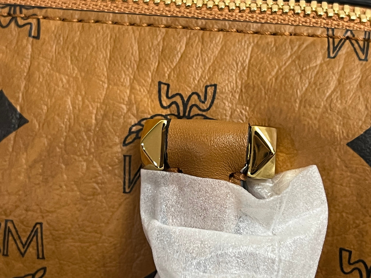 MCM MINI BOSTON COGNAC