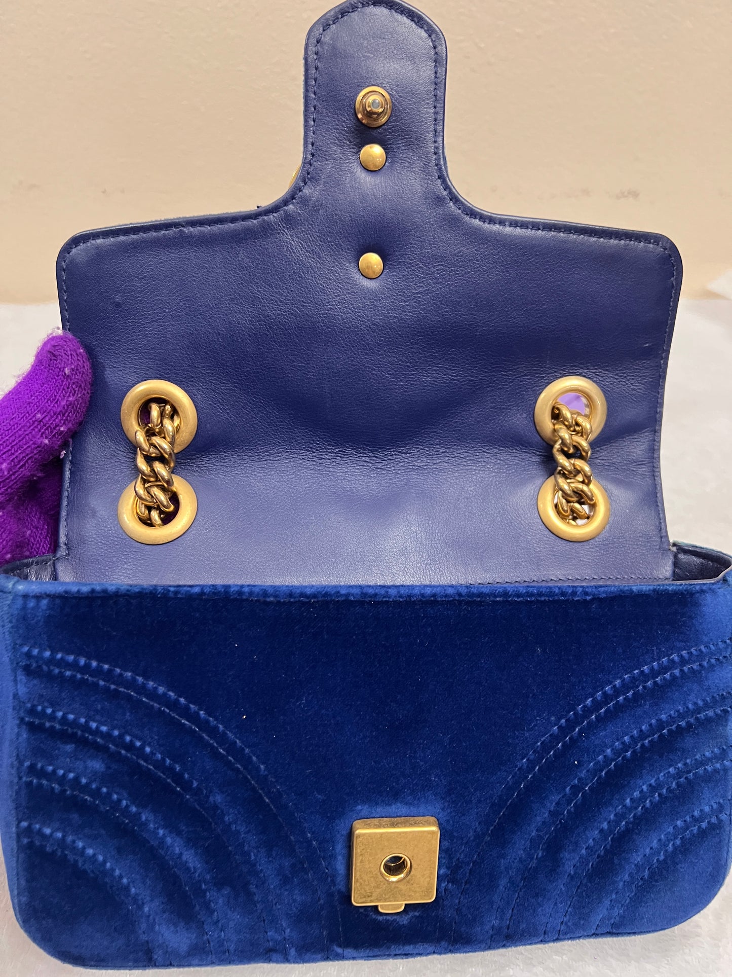 MARMONT VELVET BLUE SMALL