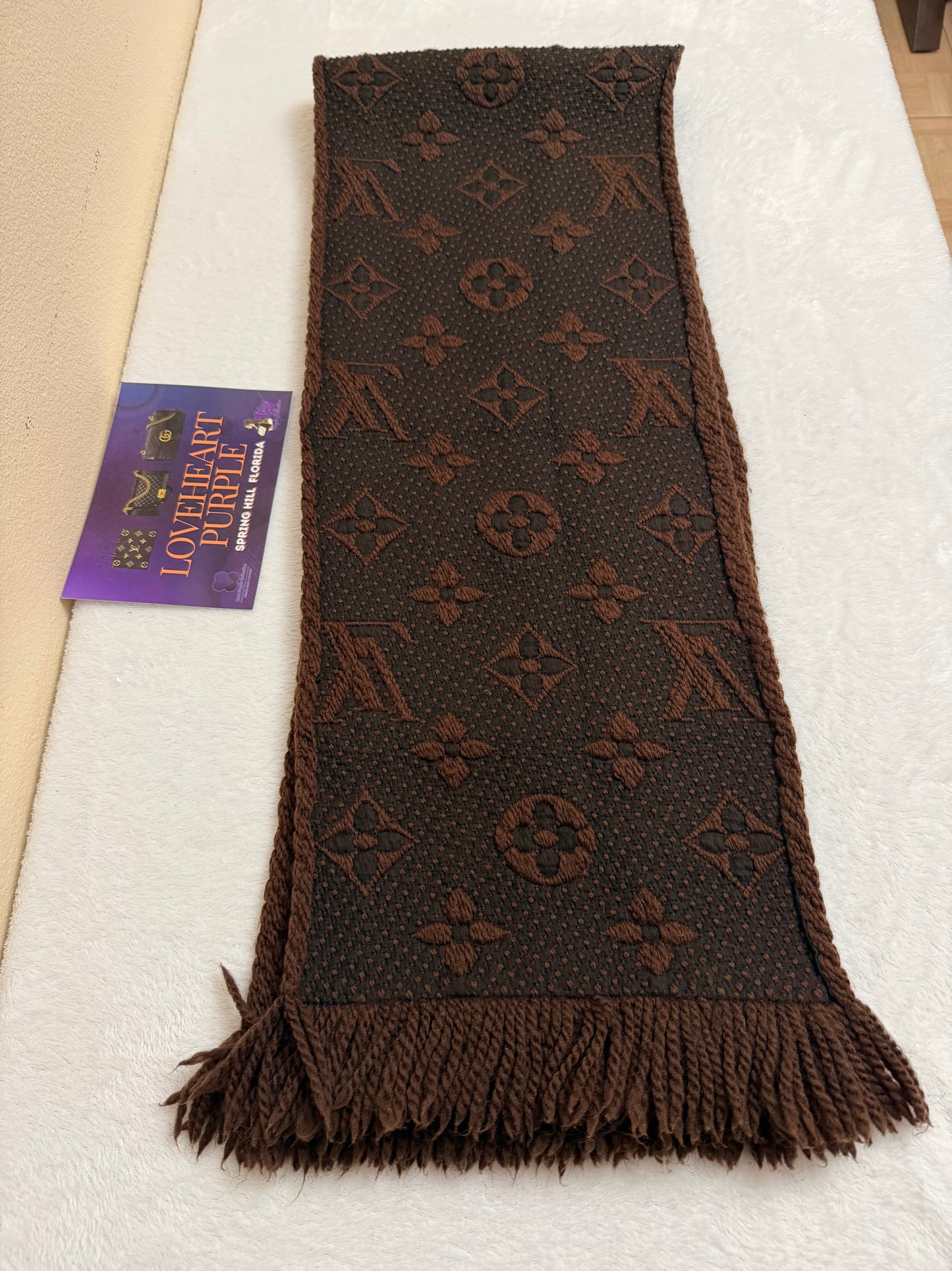 LOGOMANIA SCARF BROWN