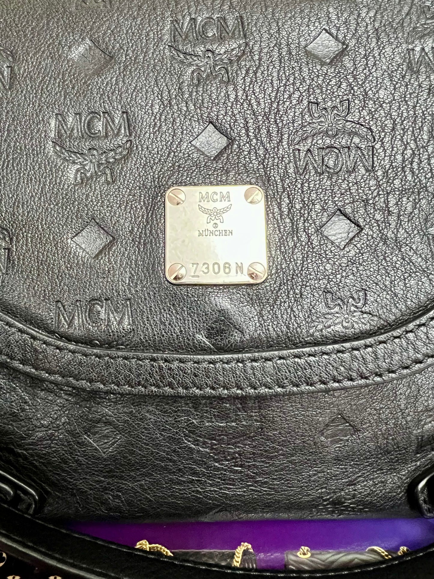 MCM EMBOSSED BLACK 2WAY